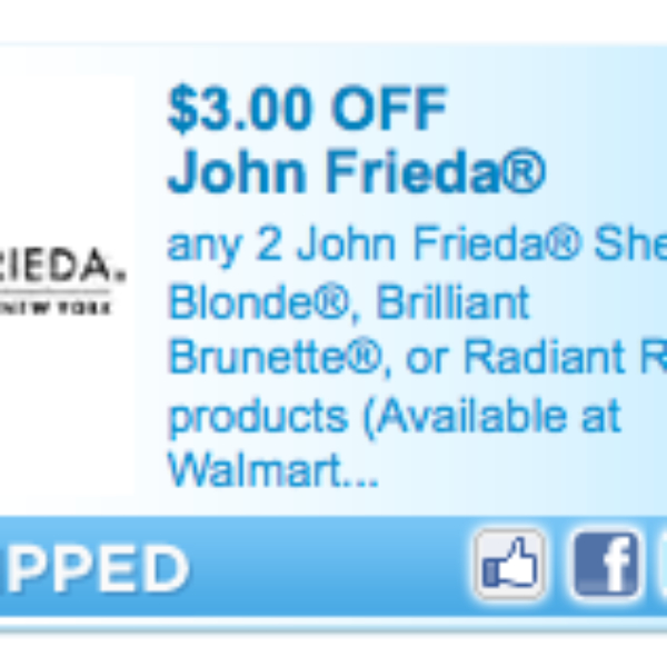 John Frieda Sheer Blonde/Brunette/Radiant Red Coupon