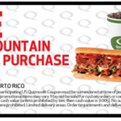 Quiznos Free Drink