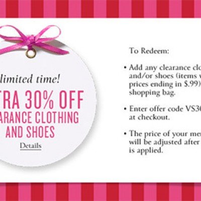 Victoria's Secret: Extra 30% Off Clearance
