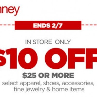 JCPenney: $10 Off $25 Or More