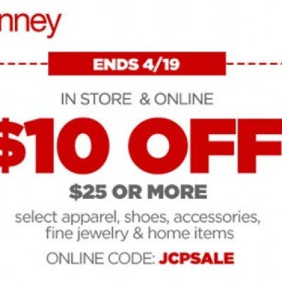 JCPenney: $10 Off $25 Or More