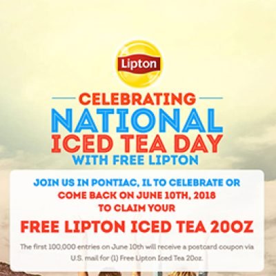 Free 20oz Lipton Iced Tea