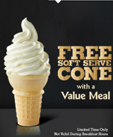 burger king free ice cream cone