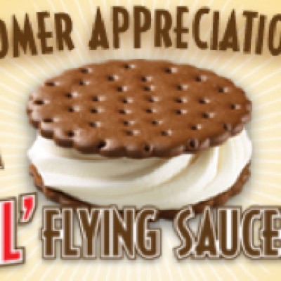 Carvel Free Lil Flying Saucer Ice Sandwich Today Only