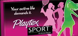playtex sport tampon box