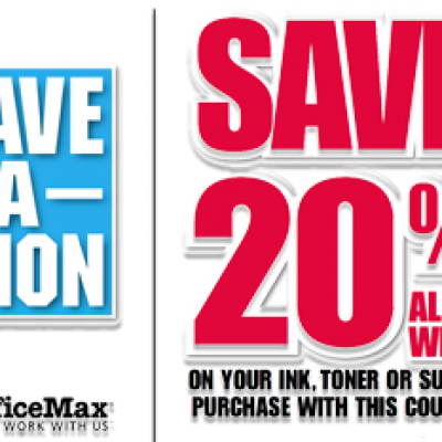 20% Off Ink, Toner & Supplies at OfficeMax: 10/16/11 - 10/22/11