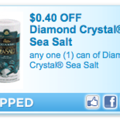 Save $0.40 Diamond Crystal Sea Salt