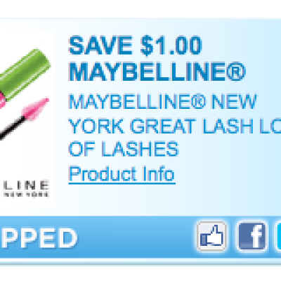 Save $1 on Maybelline Mascara