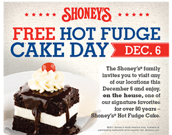 Free Hot Fudge Cake Day
