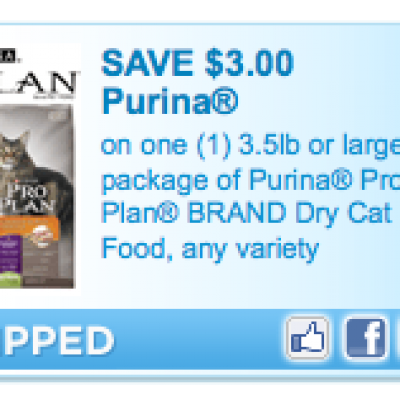 Purina Pro Plan Dry Cat Food Coupon