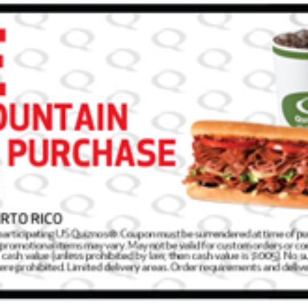 Quiznos Free Drink