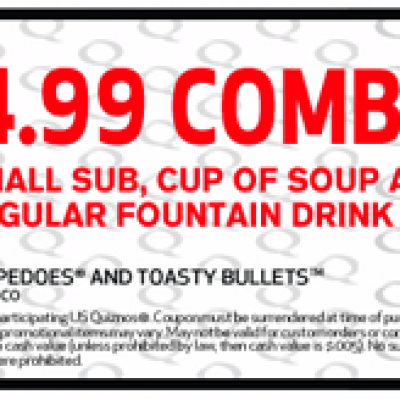 Quiznos $4.99 Combo Coupon