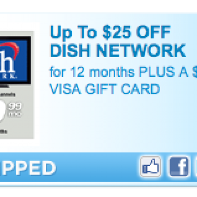 Save $25 on Dish Network/Get $75 Visa Card