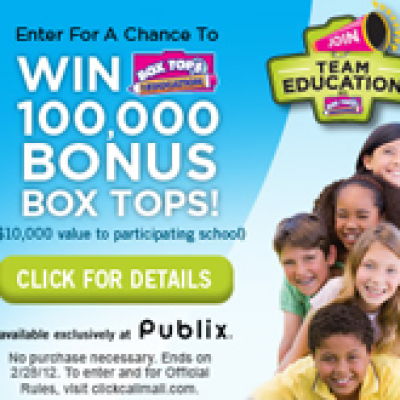 General Mills & Publix Return to School win 100,000 box tops.