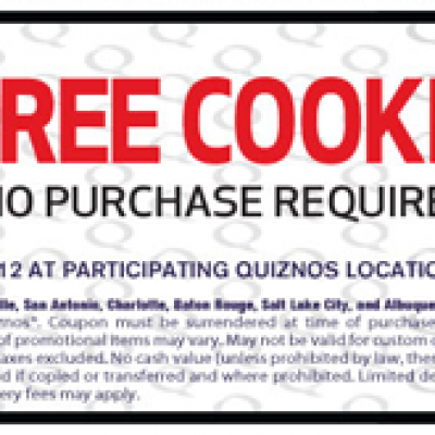 Quiznos Free Cookie Coupon