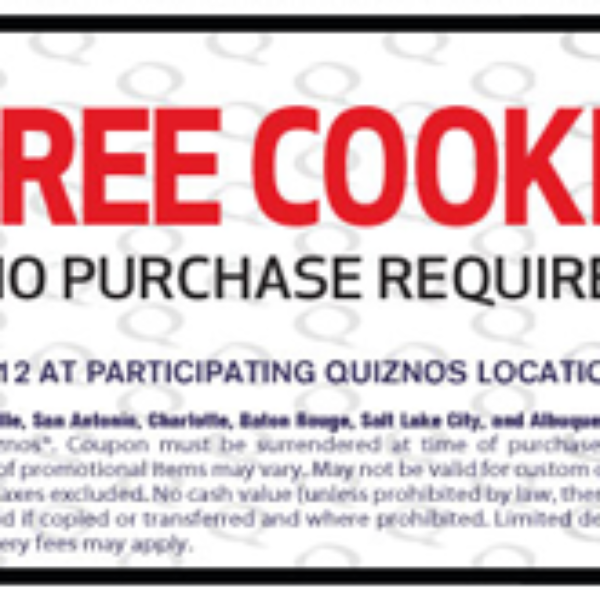 Quiznos Free Cookie Coupon