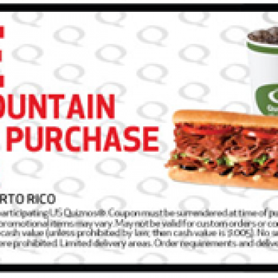 Quiznos Free Drink Coupon