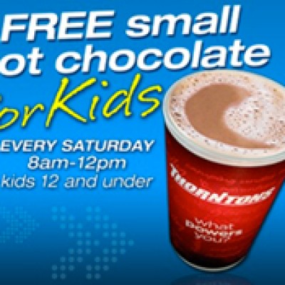 Free Hot Chocolate For Kids At Thortons on Saturdays 8am - 12pm