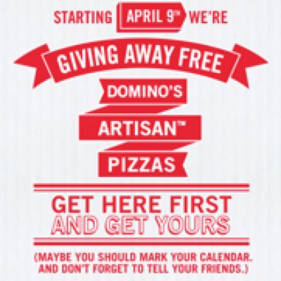 Free Pizza From Dominos Starting Monday 4/9/12