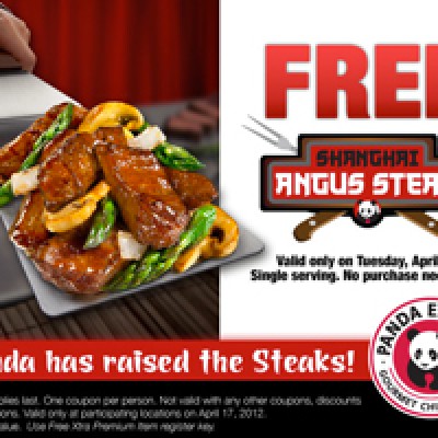 Free Shanghai Angus Steak at Panda Express on 04/17/12