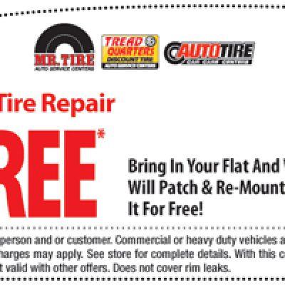 Free Flat Tire Repair at Mr. Tire