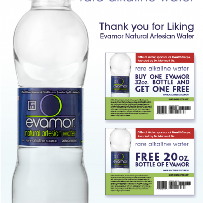 Free Evamor Water & BOGO Coupon
