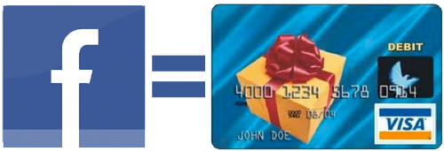 Facebook Logo and Visa Gift Card