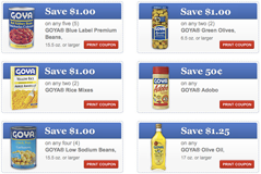 goya product coupons