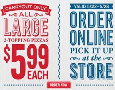 Domino's: Large 2-Topping Pizza Just $5.99