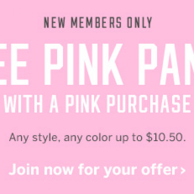 Victorias Secret: Free Pink Panty W/ Purchase For New Members
