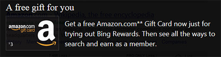 Bing Amazon gift card offer