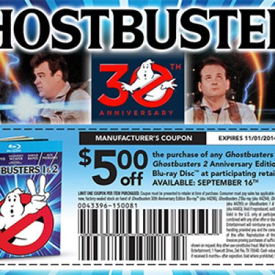 Ghostbusters Blu-Ray $5.00 Off Coupon