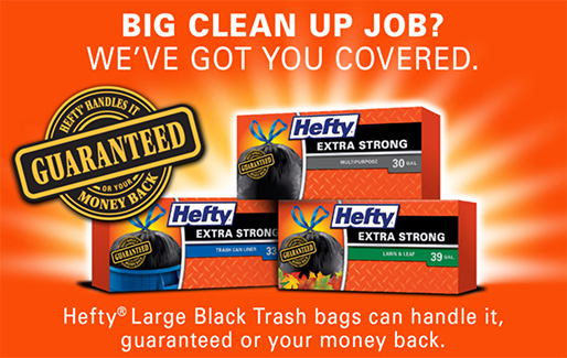 Hefty large black trash bags boxes