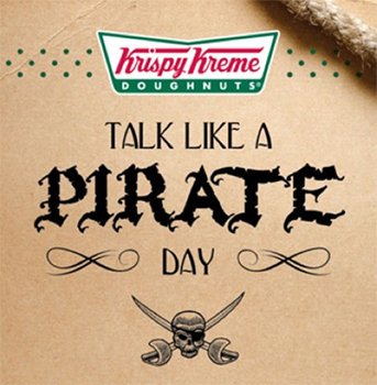 Krispy Kreme Talk Like A Pirate Day: Free Doughnut or Dozen on Sept. 19th