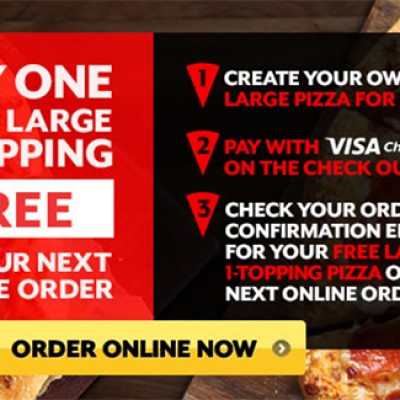 BOGO Free Large One-Topping Pizza @ Pizza Hut W/ Visa Checkout