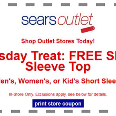 Sears Outlet Tuesday Treat: Free Short Sleeve Top on 9/30