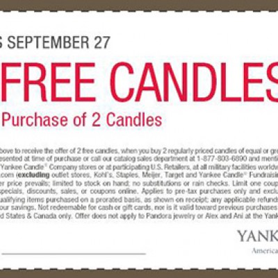 Yankee Candle B2G2 Candles Coupon - Ends 9/27