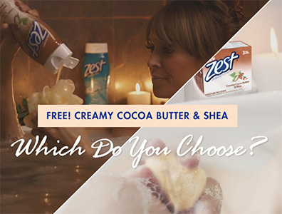 Zest Cocoa Butter and Shea soap in bathroom