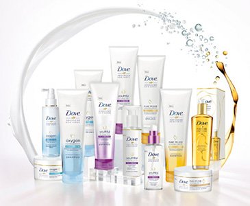 Dove Advanced Series Hair Care bottles