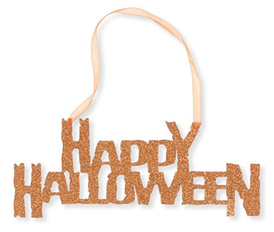 Happy Halloween hanging glitter sign