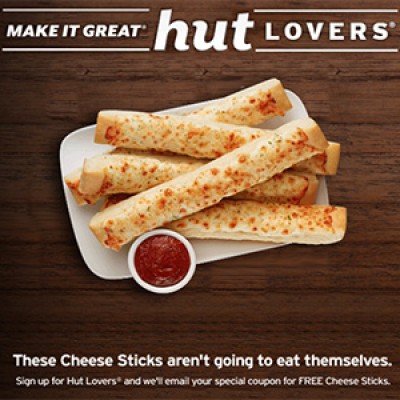 Pizza Hut: Free Cheese Sticks