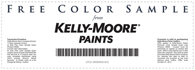 Kelly-Moore Paint sample coupon