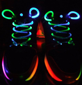 Shoes with LED laces