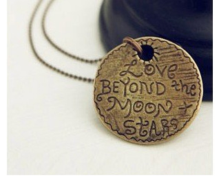 Love beyond the moon and stars pendant