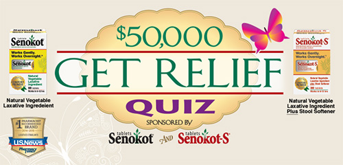 Senokot Get Relief Quiz and product