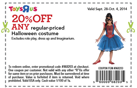 Toys R Us Halloween Costume coupon