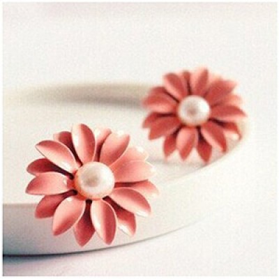 Pink Daisy Flower Earrings Only $1.99 + Free Shipping