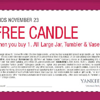 Yankee Candle: Buy One Get One Free Candle