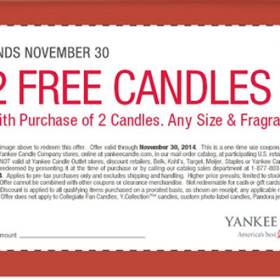 Yankee Candle Buy 2 Get 2 Free Candles