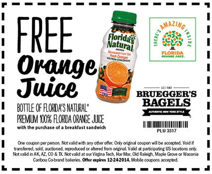 Brueggers Free Orange Juice